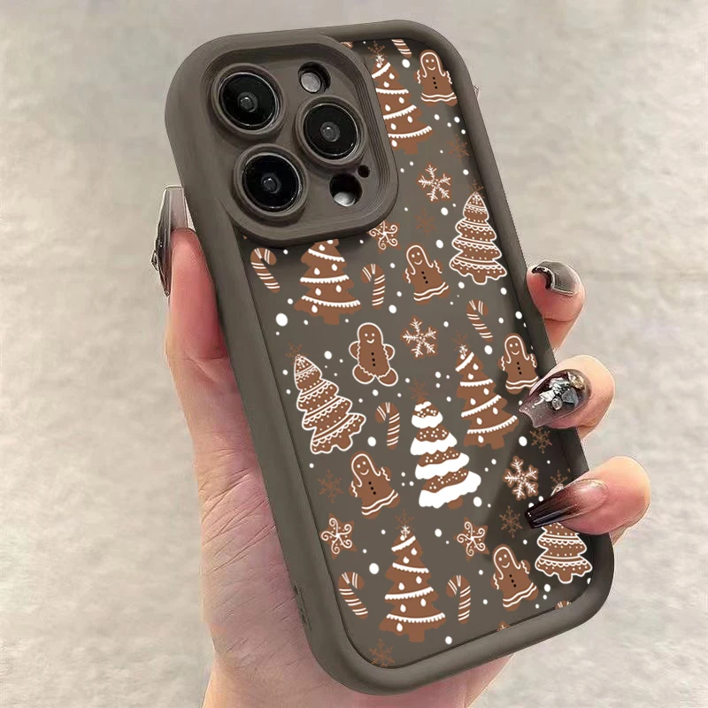 Festive Christmas Deer and Tree Graphic Soft Phone Case