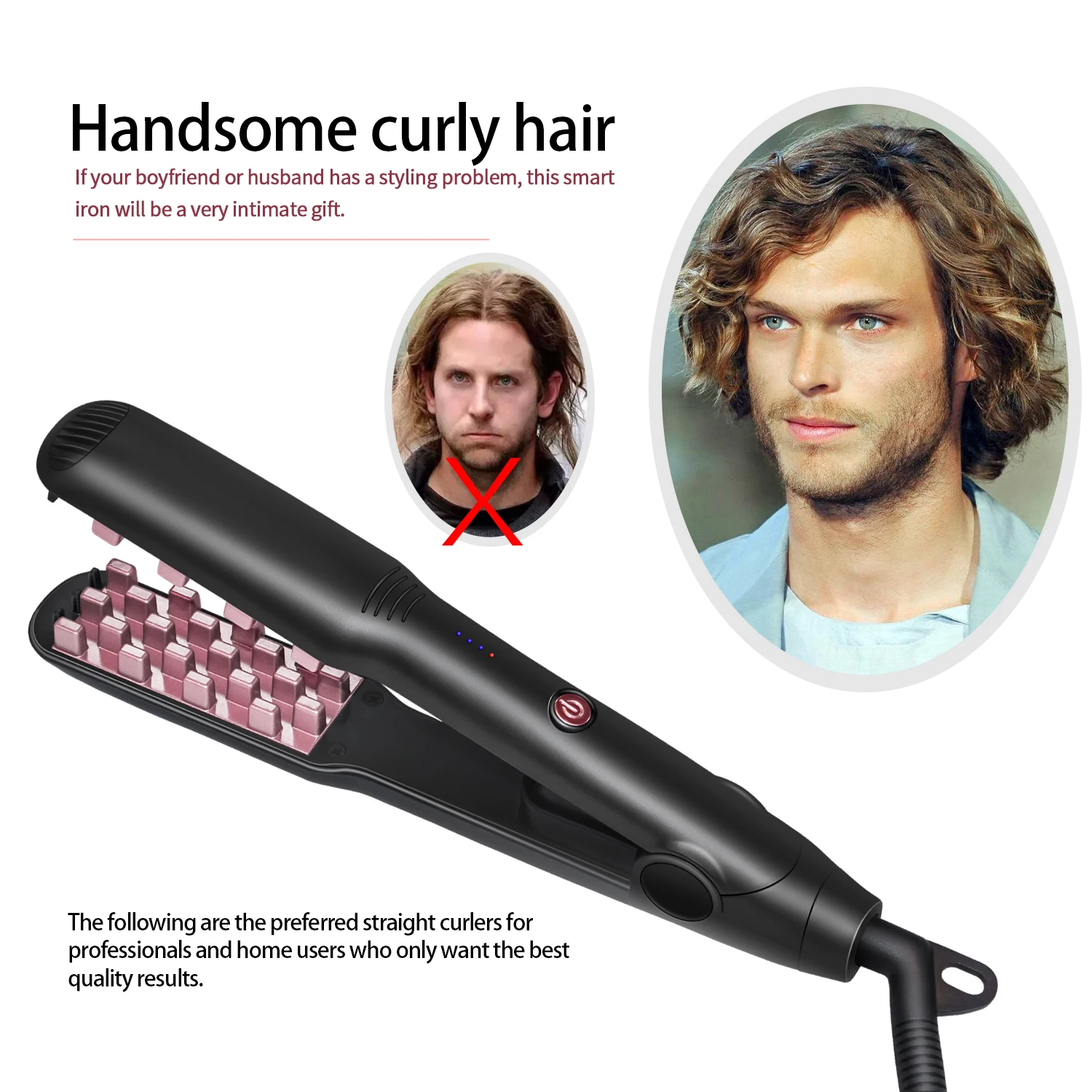 Fluffy Curling Iron Corn Beard Grid Splint Electric Hair Root Negative Ion Curler 3