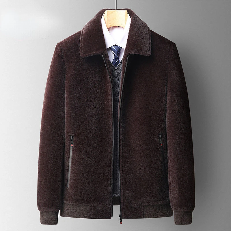 

Парка мужская зимняя с отложным воротником, утепленная куртка на флисе, хлопок, Повседневная теплая одежда, A20