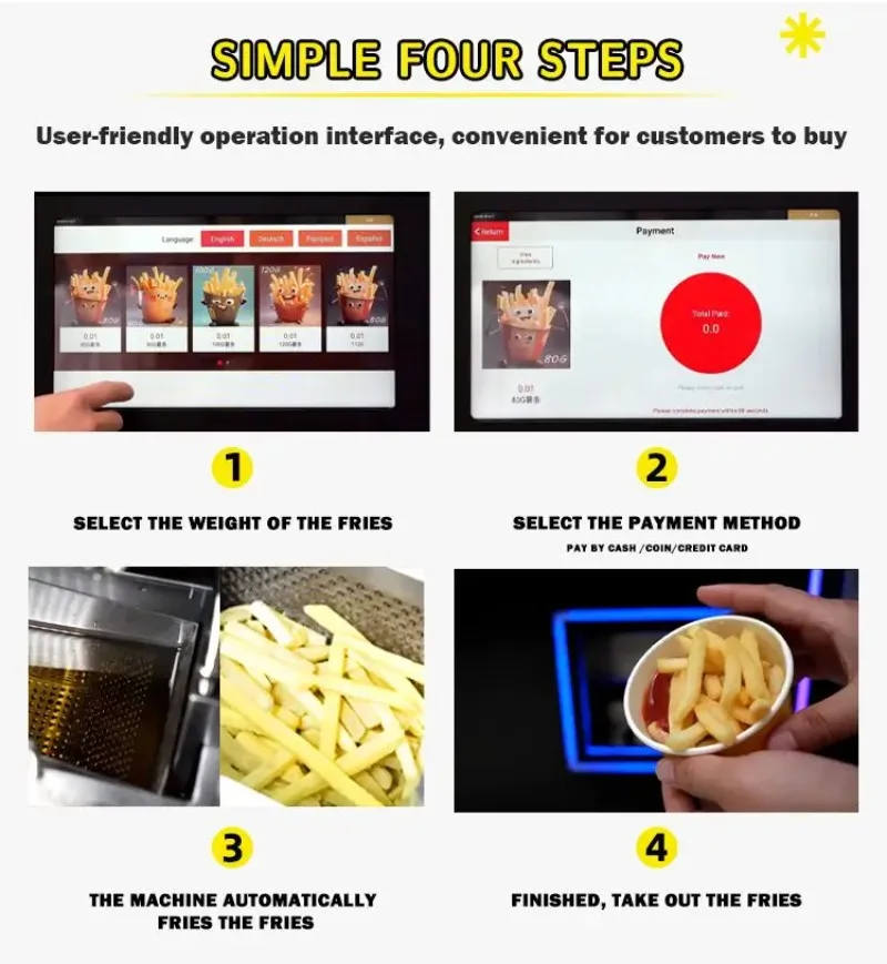 Best Quality Snack Food French Fries Machine Price Small Size Fry Potato Chip Vending Machine Outdoor