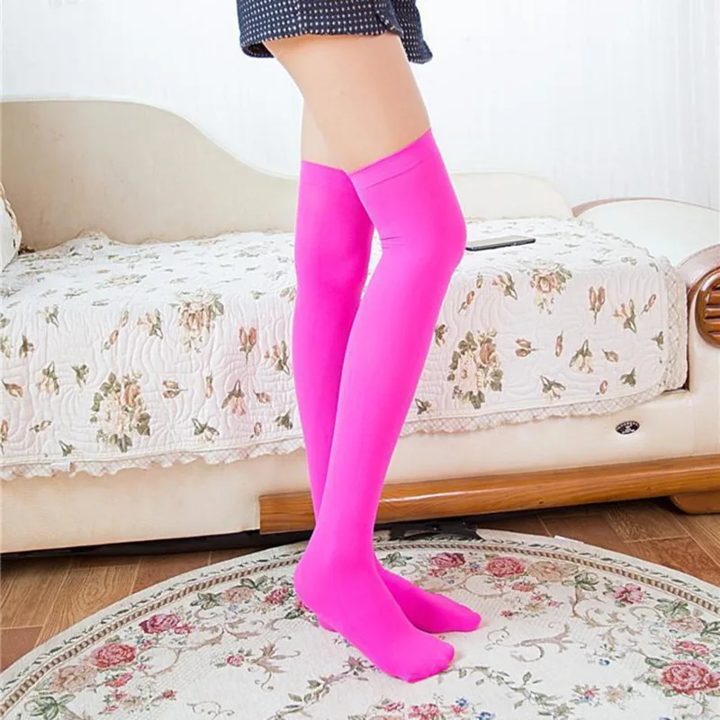 Description Picture 5 of itemSexy Soild Color Long Socks Women Over Knee Thigh High Over The Knee Stockings Lolita Ladies Girls Warm Knee Socks