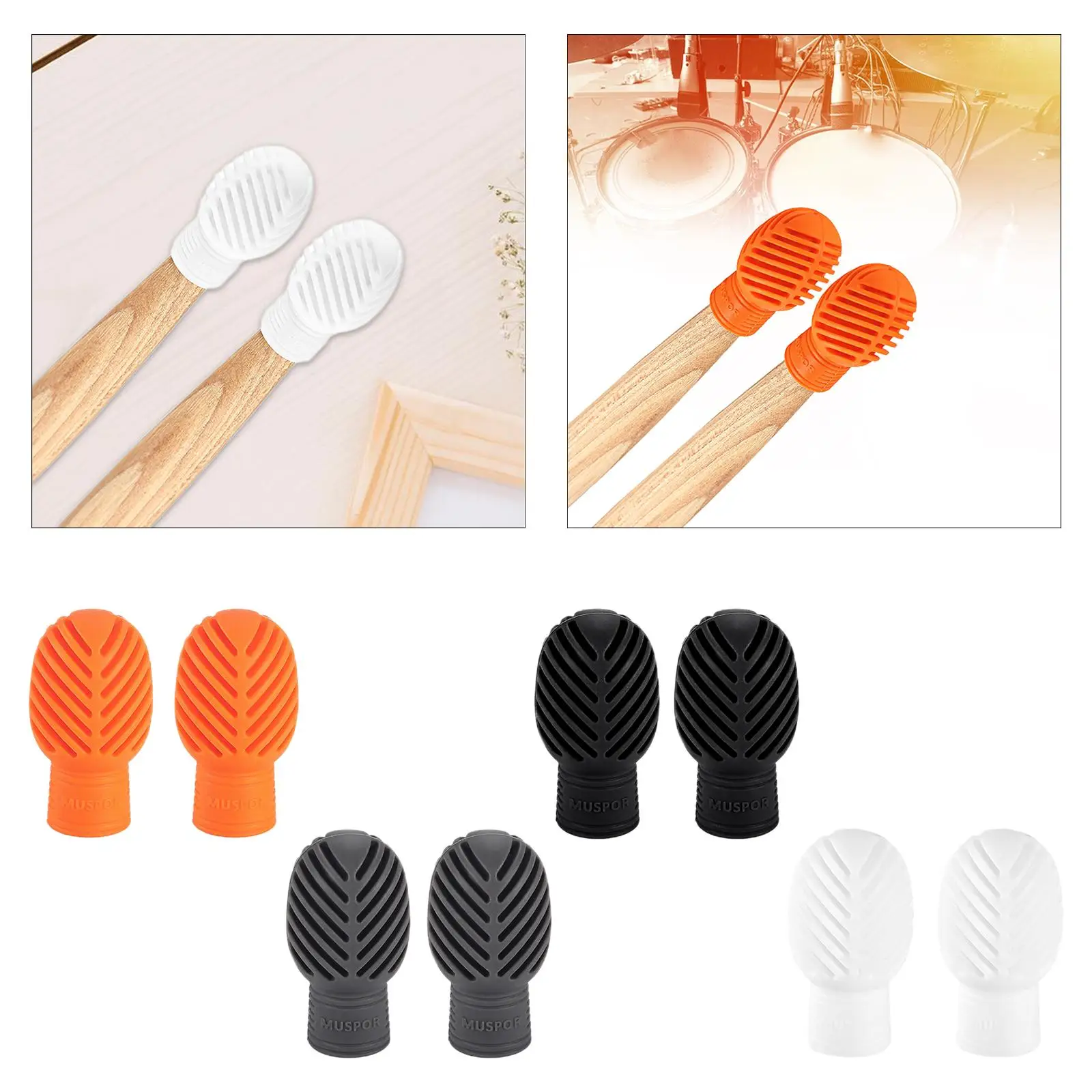 Drum Percussion Accessories Drum Dampeners 2x Drumstick Dampeners Silicone Drumstick Accessory