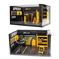 1:24 Car Garage Diorama Model Model Building Kitrailway Building Scene Car Workshop Scene Model for Sand Table Home Decoration 1