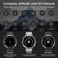 2025 nouveau militaire TREX3 1000mAh batterie montre intelligente 1.73 pouces écran 5ATM étanche GPS altimètre Bluetooth appel hommes Smartwatch 5