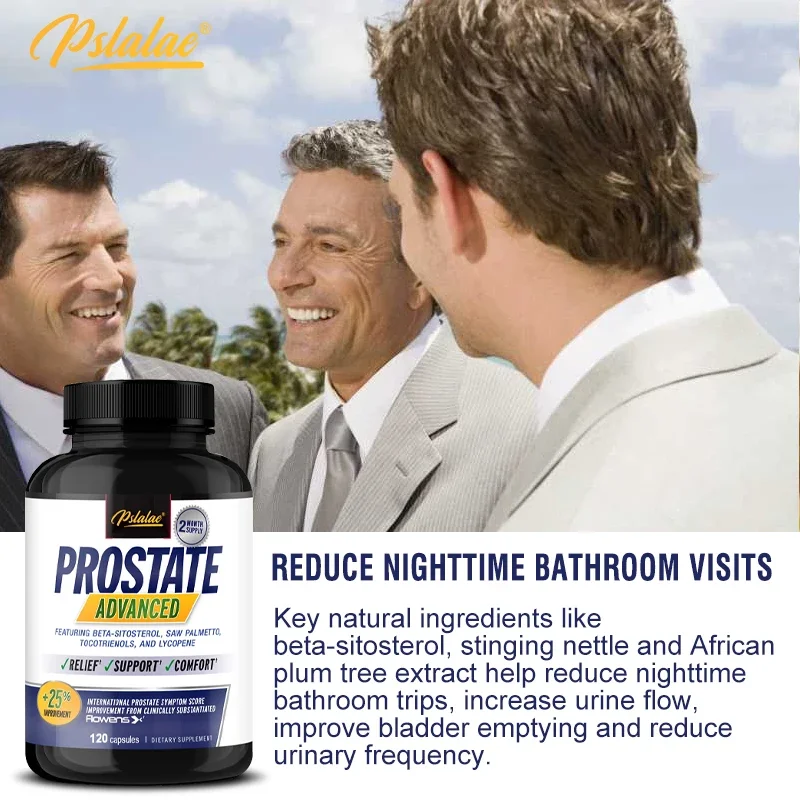 Prostate Progress Capsules Contain Saw Palmetto To Reduce Bathroom Trips Relieve Bladder and Urination Men's Health Supplement saw palmetto supplement