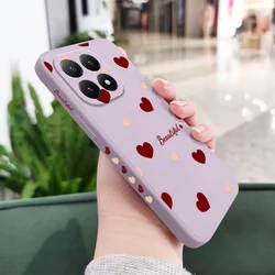 Red Heart Silicone Phone Case Cover for Redmi 15C 5G (Light Purple)