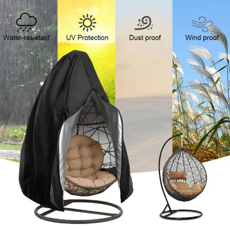 Patio Chair Cover Waterproof Dustproof Swing Chair Covers Egg Shaped Hanging Dust Cover Protector Outdoor Garden Furniture