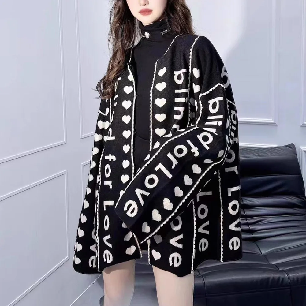 

Women's Round Neck Loose Cardigan Coat Ngvp #nigo6748