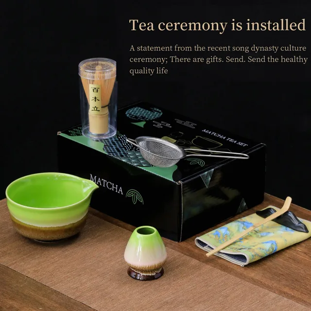 Caja de regalo japonesa de 7 Uds., 4 Uds., juego de accesorios de té matcha 2