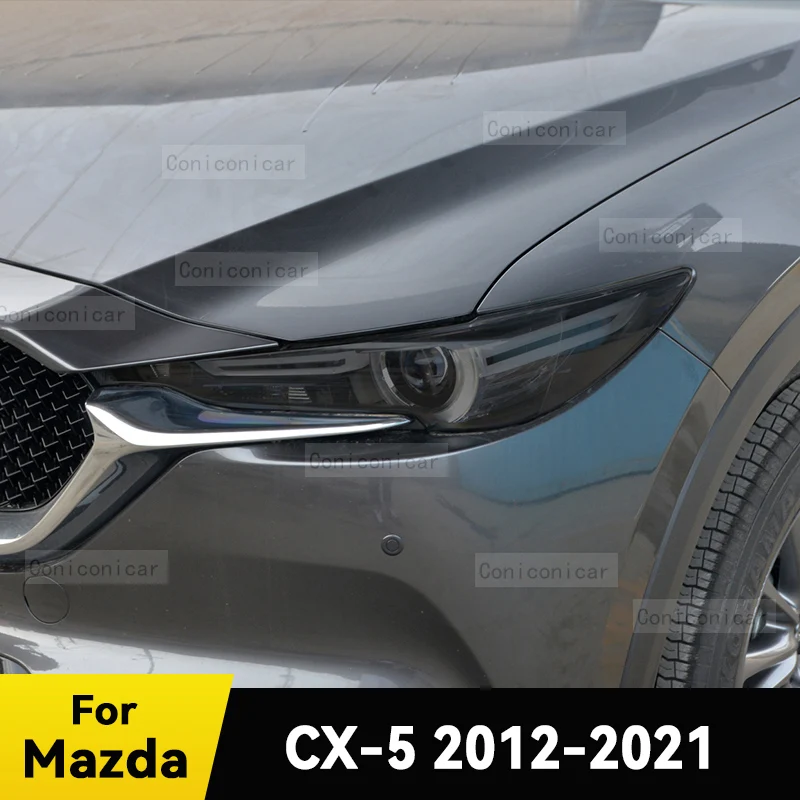 

Для MAZDA CX-5 CX5 2012-2021 Автомобильная фара черная ТПУ Защитная крышка пленка Передняя зеркальная меняющая цвет стикер аксессуары