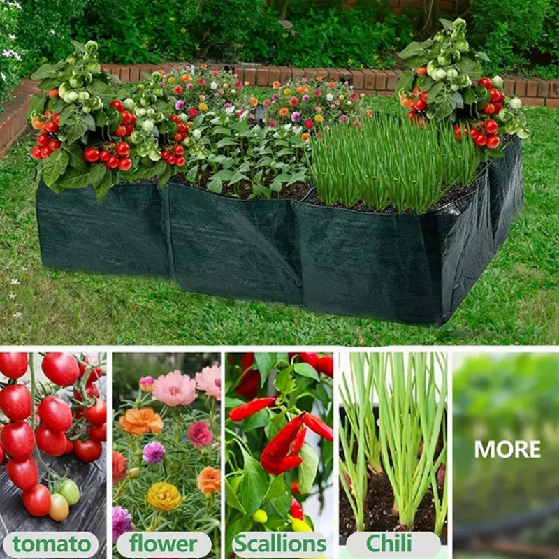 Planting Bags Plant Grow Bags 6 Grids Vegetable Planting Bag Container Portable Flower Plant Growing Bags Reusable Garden Raised Planting Bed Courtyard Decor