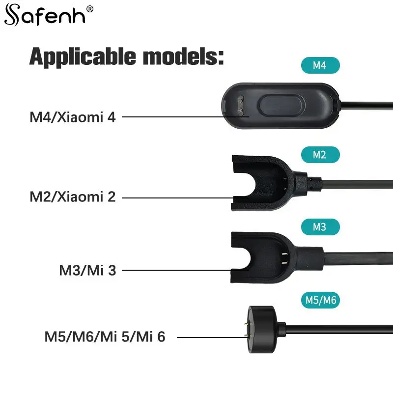 

1pcs Watch Charging Cable USB Data Line Desktop Charger For M2 M3 M4 M5 M6 Bracelet Replacement Charging Cable Adapter