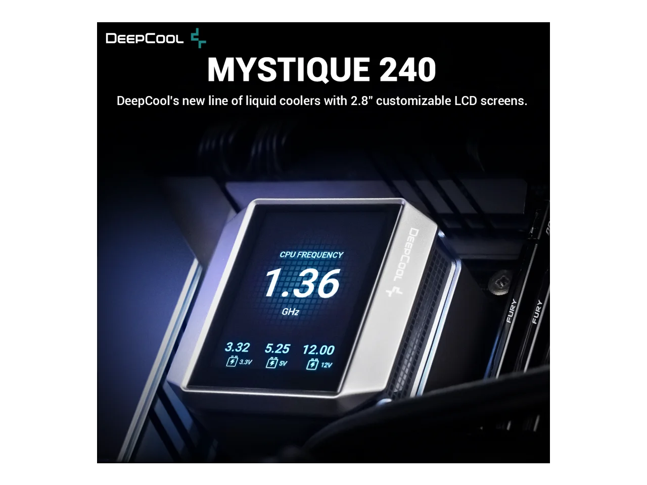 MYSTIQUE 240 液体クーラー LCDスクリーン付き MYSTIQUE 240 - DeepCool