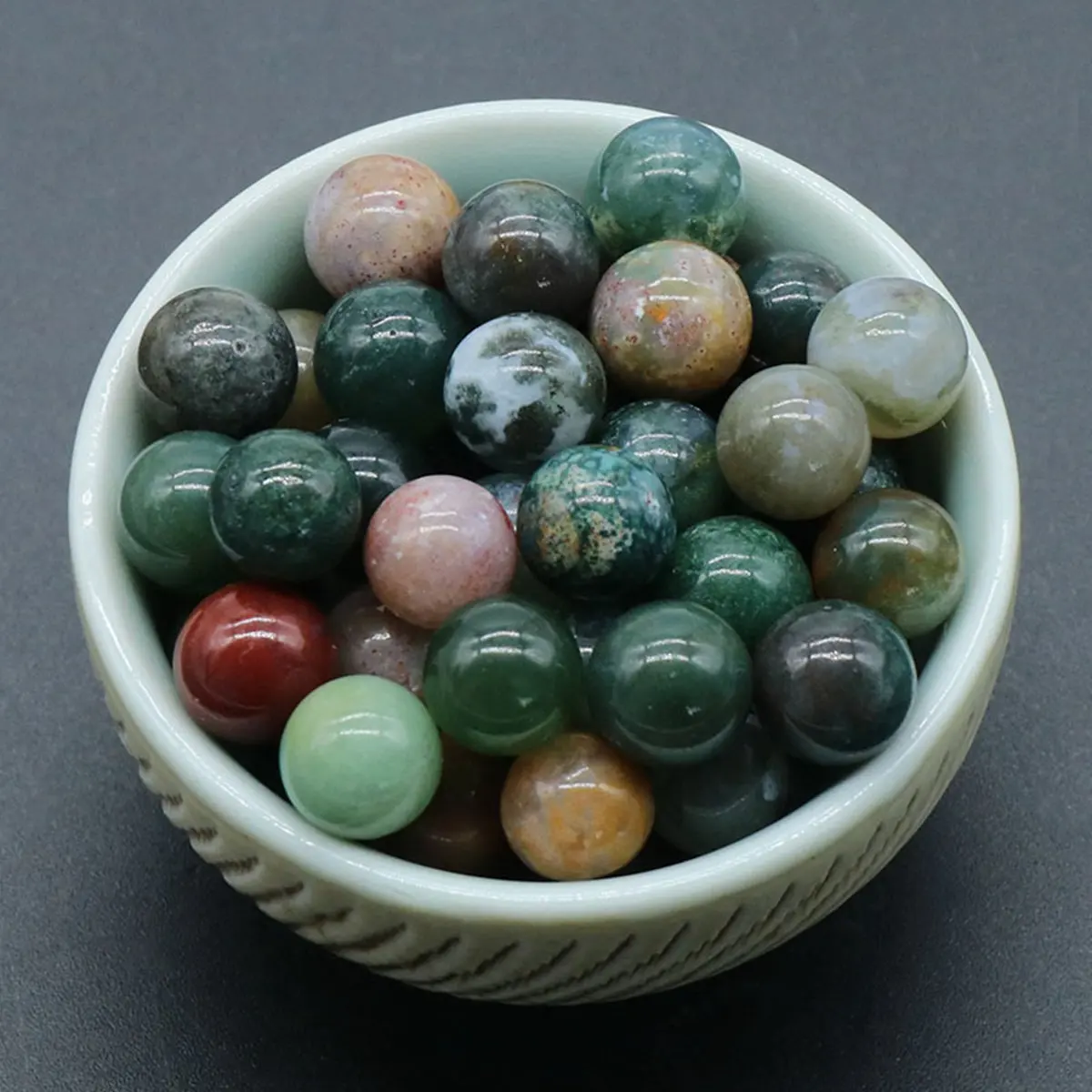 

8MM Fancy Jasper Chakra Balls 10PCS for Stress Relief Meditation Balancing Home Decoration Bulks Crystal Spheres Polished
