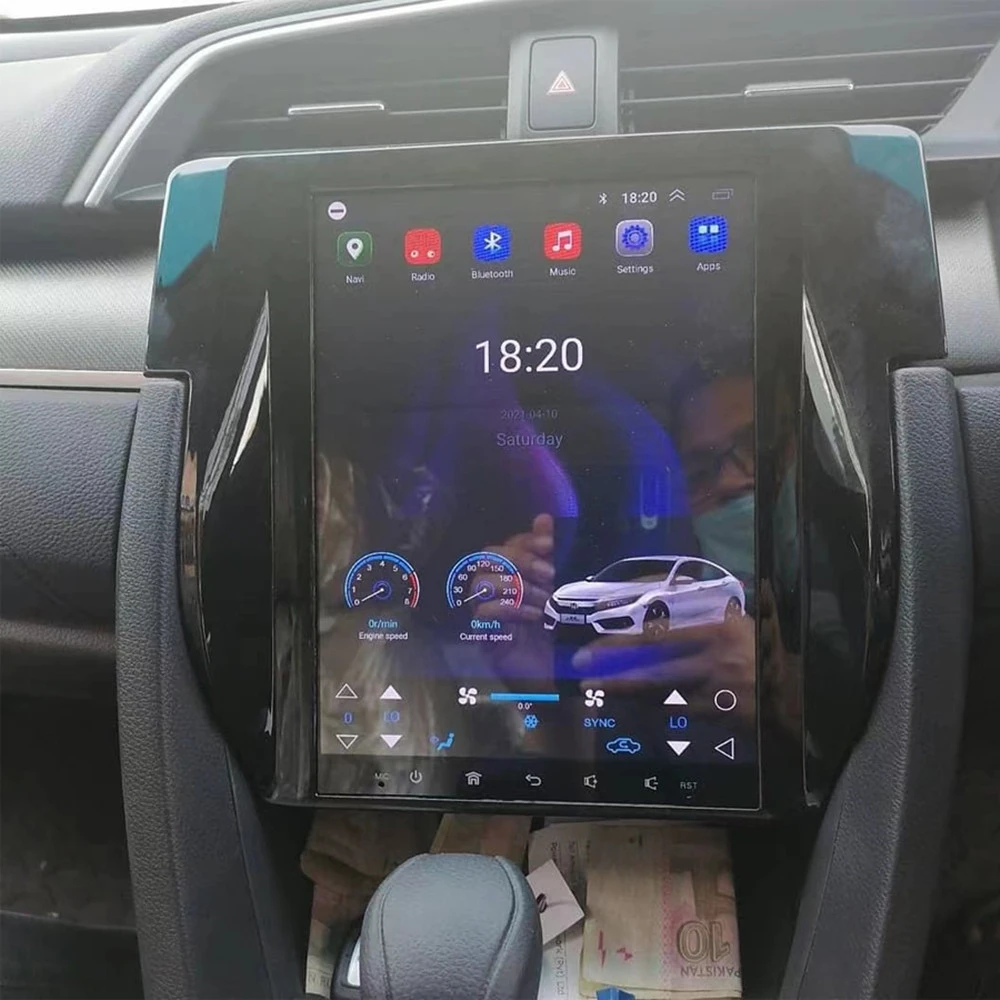 

128G Tesla Screen Car Radio For Honda CIVIC 2016 - 2022 Android Car Multimedia Video Player GPS Navigation DVD Head Unit Carplay