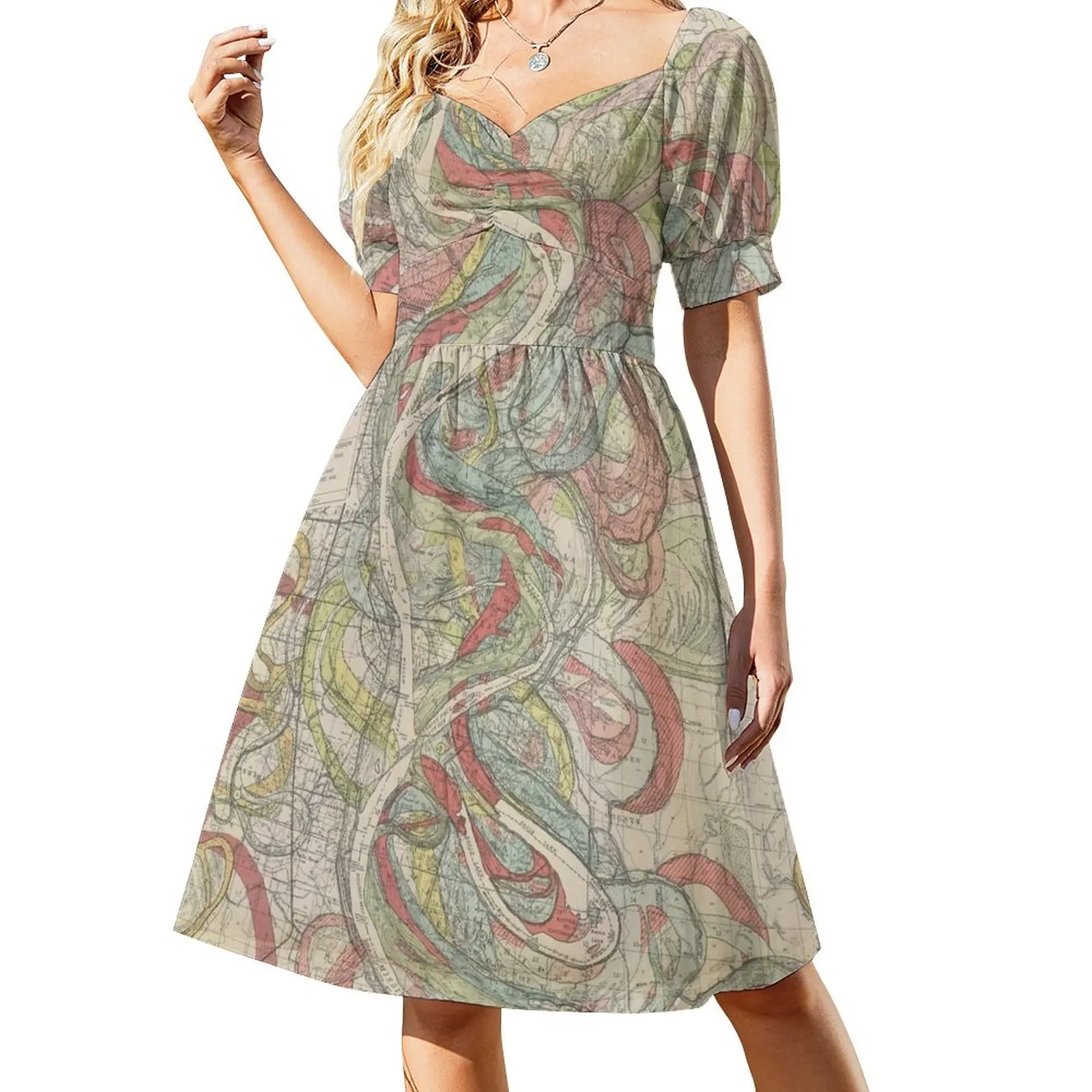 

Harold Fisk, 1944 - Ancient Courses: Mississippi River Meander Belt, Plate 22 Sheet 10 Dress beach dress summer woman dress 2023