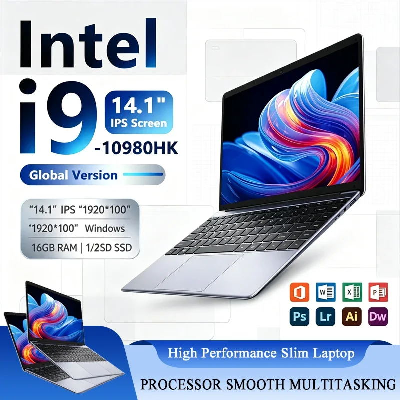 لابتوب بشاشة 14.1 بوصة، معالج Intel I9-10980HK، ذاكرة وصول عشوائي 32 جيجابايت، قرص تخزين SSD بسعة 1 تيرابايت، شاشة FHD IPS بمعدل تحديث 165 هرتز، ماسح بصمات الأصابع، واي فاي 6، مثالي للألعاب التنافسية والبث المباشر