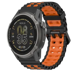 Premium 22mm Ocean Silicone Sport Wristband - COROS APEX 2 Pro (Black orange)