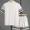 Men's Two-Piece Geometric Printed Button Down Shirt and Shorts Hawaiian Style Suit 2