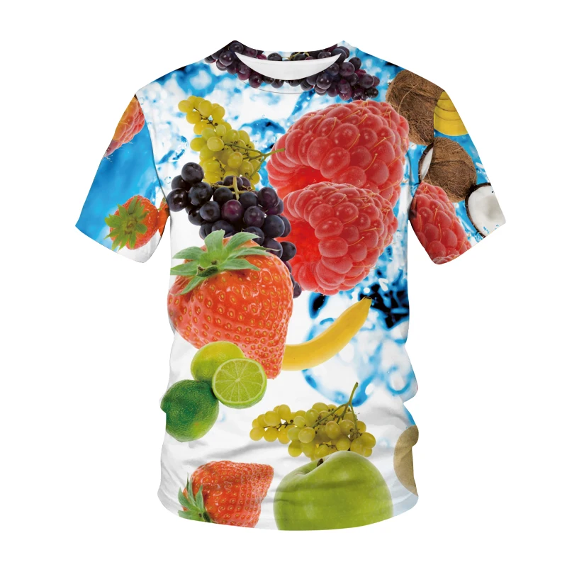 Hip Hop Fruit 3d Printed Summer Men's T-shirt Fun Kiwi Strawberry