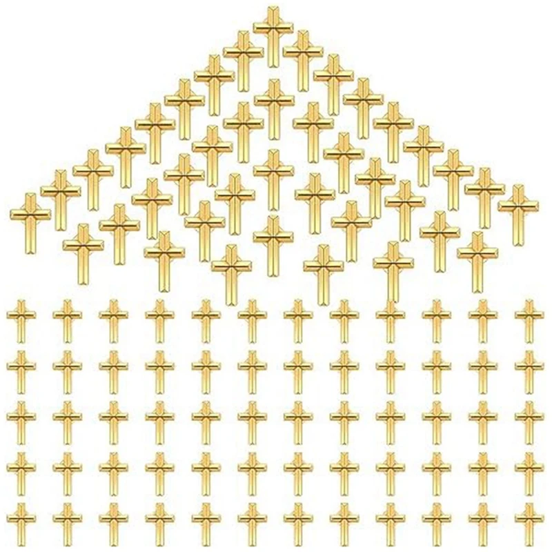 

100 Pcs Cross Lapel Pin Bulk Set Gold Pins Religious Cross Pin Gold Enamel Pin Set For Christian Chaplain Gold
