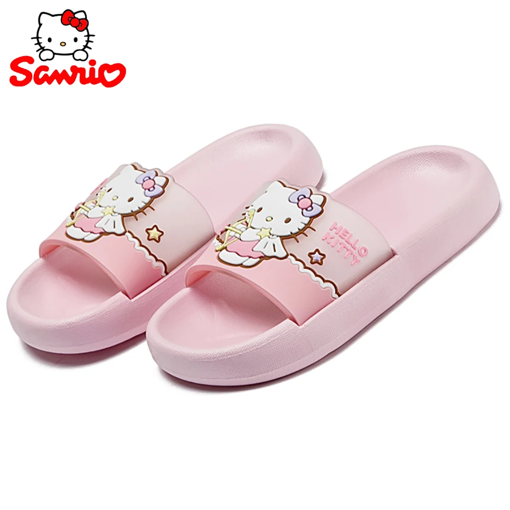 Kids Lovely Hello Kitty Indoor Slippers For Summer Girls Cute Non-slip Shower Room Shoes Children