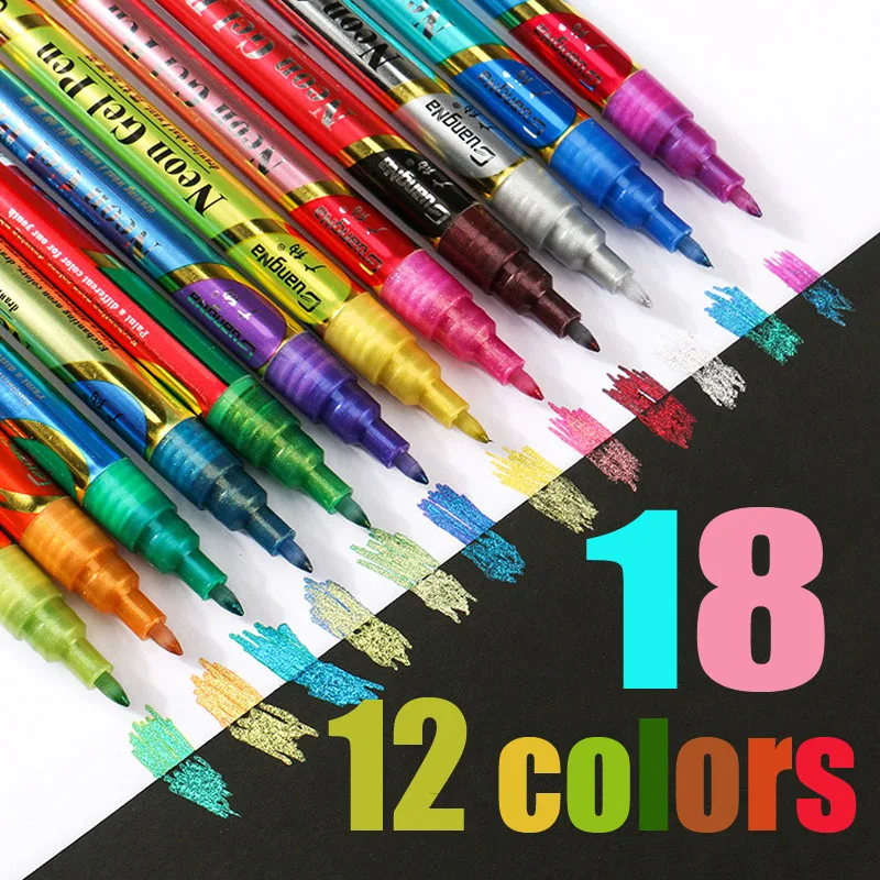 Lot de 100 stylos gel pailletés avec de superbes couleurs – Métallique,  néon, paillettes, gel roller à encre gel Stylo à paillettes pour adultes