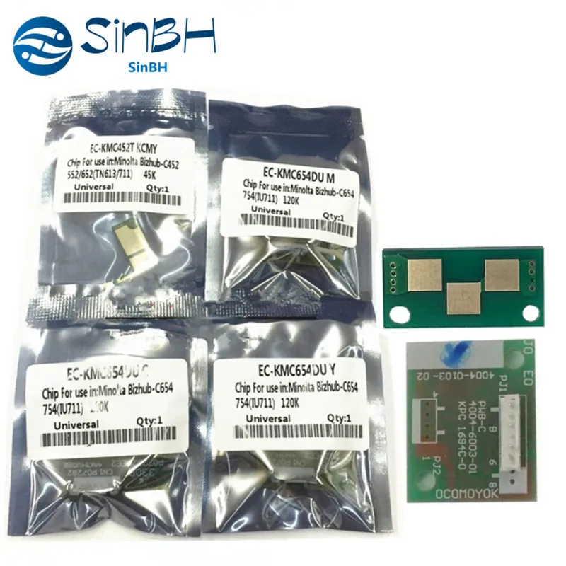 

2 набора X Φ KCMY чип для барабана для Konica Minolta Bizhub C654 C754 C654e C754e 654 754