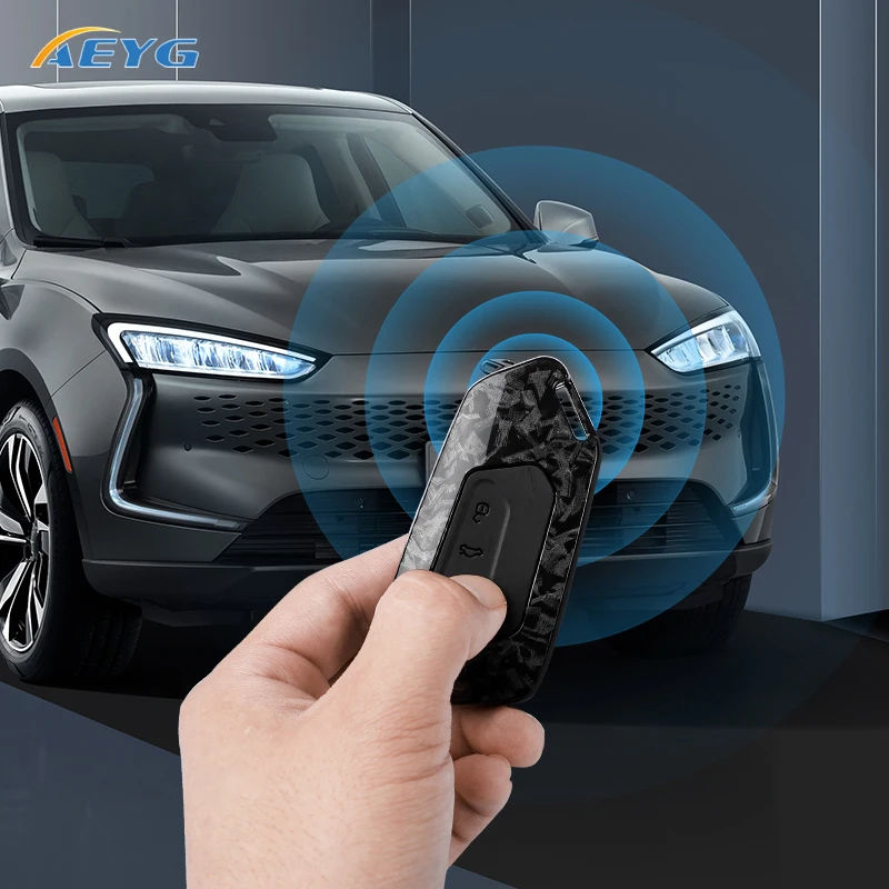 Premium ABS Carbon Fiber Car Key Case Cover for Smart Keyless Control