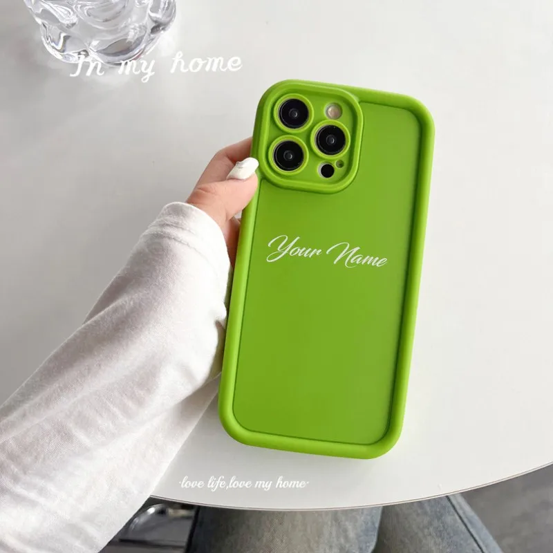 Fashion Candy Colors Nome Personalizzato Lettera Fai Da Te Boy Girlphone Cover Case Per Iphone 15 14 13 12 11 Pro Max X Xr Soft Coque Fundas