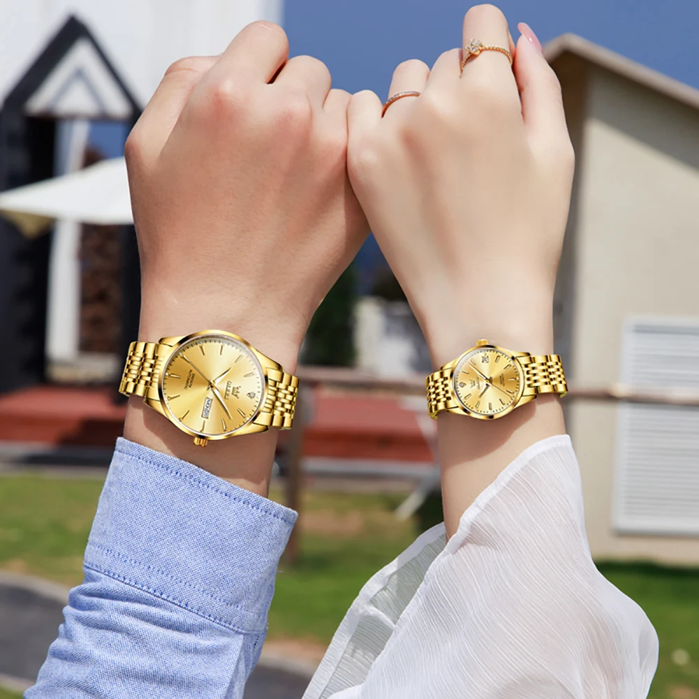 Luxury Top Brand Couple Watches Men and Women Automatic Mechanical Waterproof Casual His and Hers Watches Set Pair for Lovers