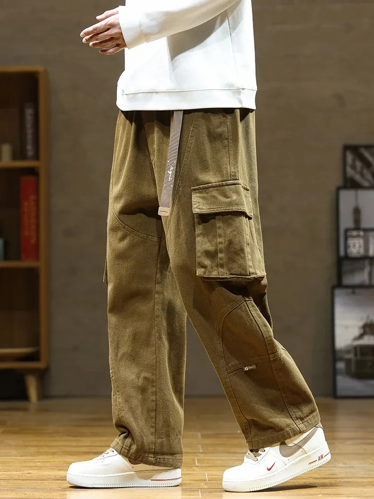 Pantalones Cargo Para Hombre Algodón Elástico Con Bolsillos