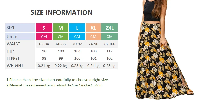 Women Print Side Slit Skirt 2023 Summer Floral High Waist Holiday Vintage  Beach Ladies Skirts Bohemian Maxi Skirt Female Größe M Farbe Black