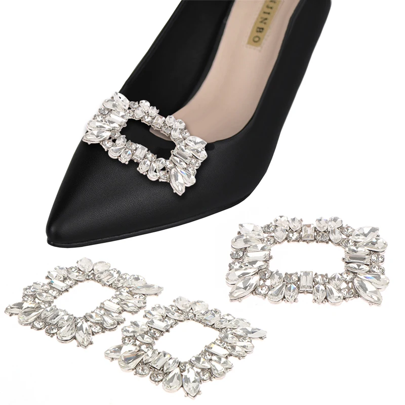 1pc Strass Schuh clip Metall Schuhs chnalle Frauen Schuhe Dekoration für Hochzeits feier High Heels Pumps flach