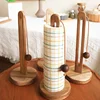 Solid Wood Paper Towel Holder Kitchen Punch-Roll Paper Storage Rack Lazy Rag Plastic Wrap Bag Storage Rack Kitchen Accessories 6