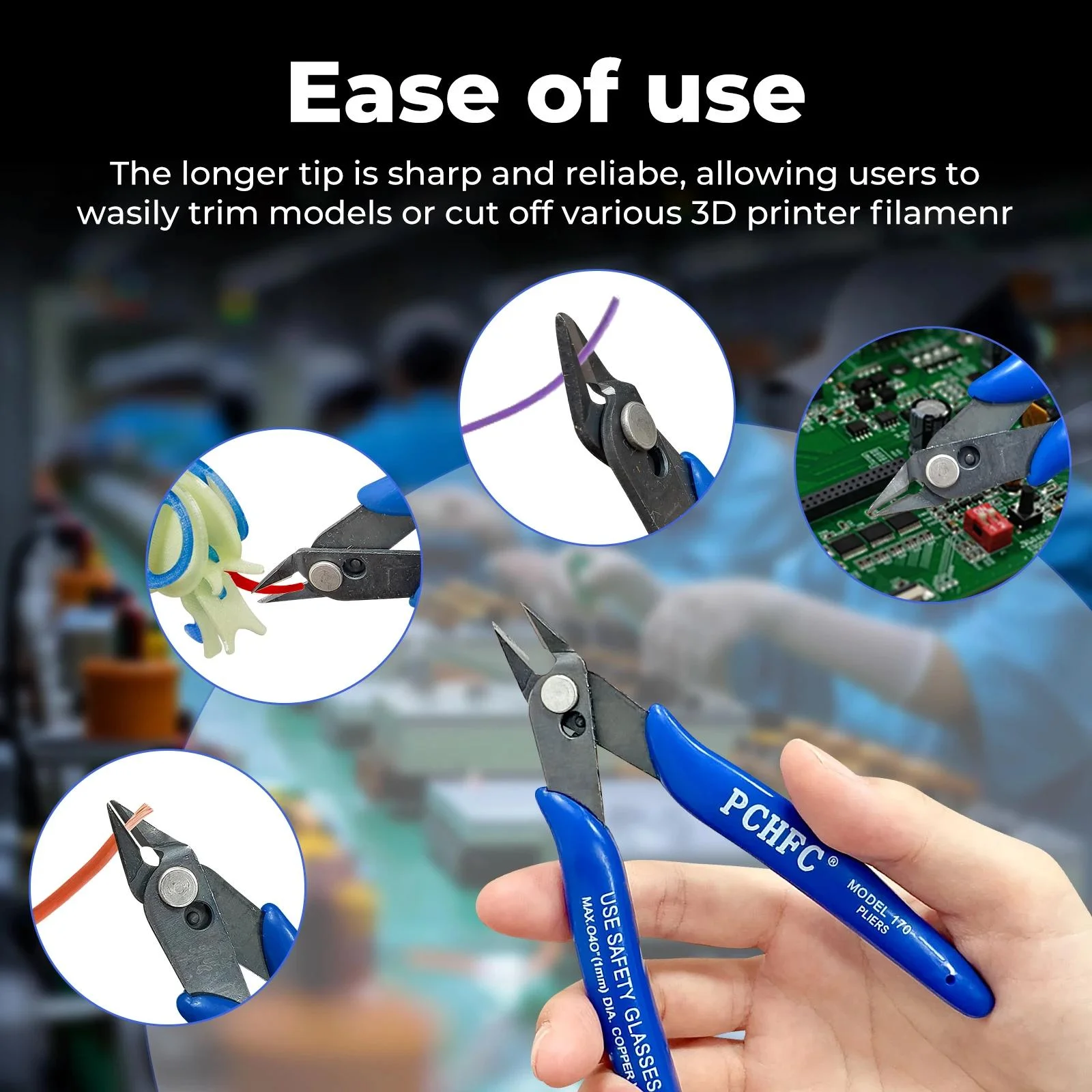 Sharp Diagonal Plier Cutter-Electrical Wire Cable Zip Tie Cutting Metal Side Snips Flush Pliers Durable Tool