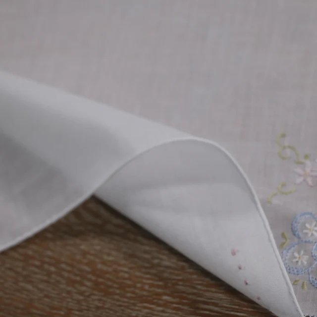 S026 Fehér 12 Darab 100% Pamut “X12” Rajzolt Szálmű Kézi Hímzett Kézzel Készített Szélek Esküvői Zsebkendő Nők Hanky - Image 5
