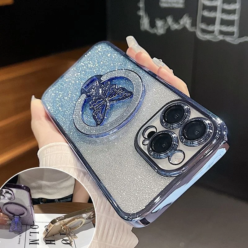 Butterfly Ring Stand Phone Case with Enhanced Grip and Stylish Protection