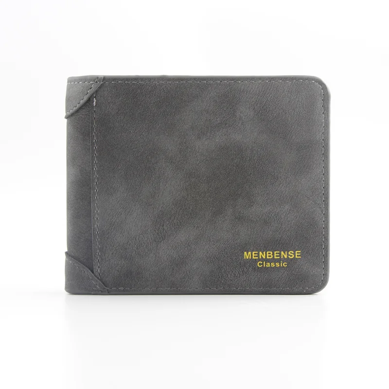 2023 Luxury Wallet New Men's Wallet Short Frosted Leather Wallet Retro Two Fold Vertical Wallet Youth Korean Multi-Card Wallet 4