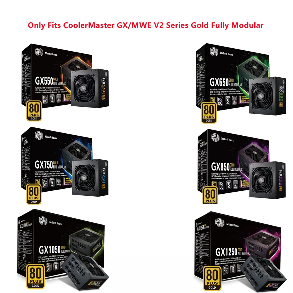 para 24pin 20 Mais Cabo de Alimentação Plana para Coolermaster 4pin Mwe v2 Ouro Totalmente Modular 550w 650w 750w 850w 1050w 1250w 10pin Mais 18pin - Imagem 5