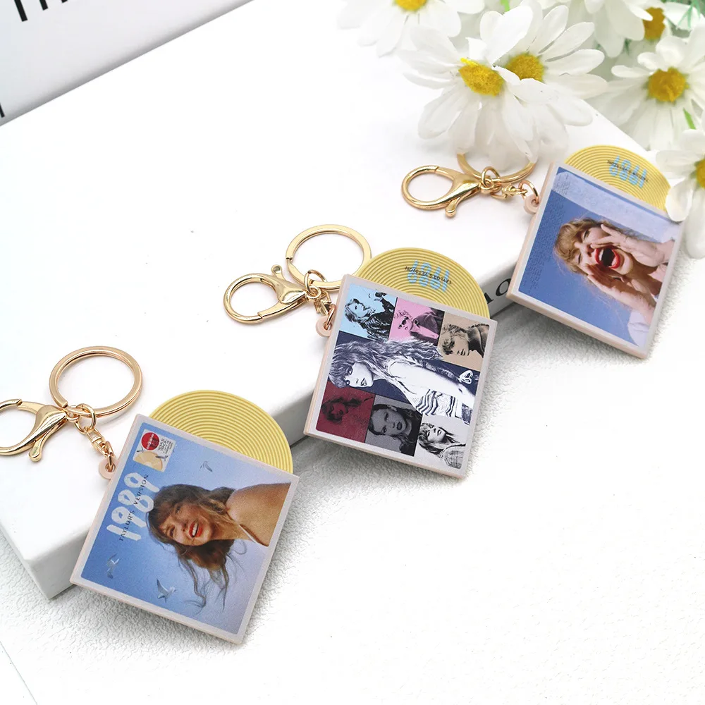 Handmade Mini Taylor Swift Album Vinyl Keychains