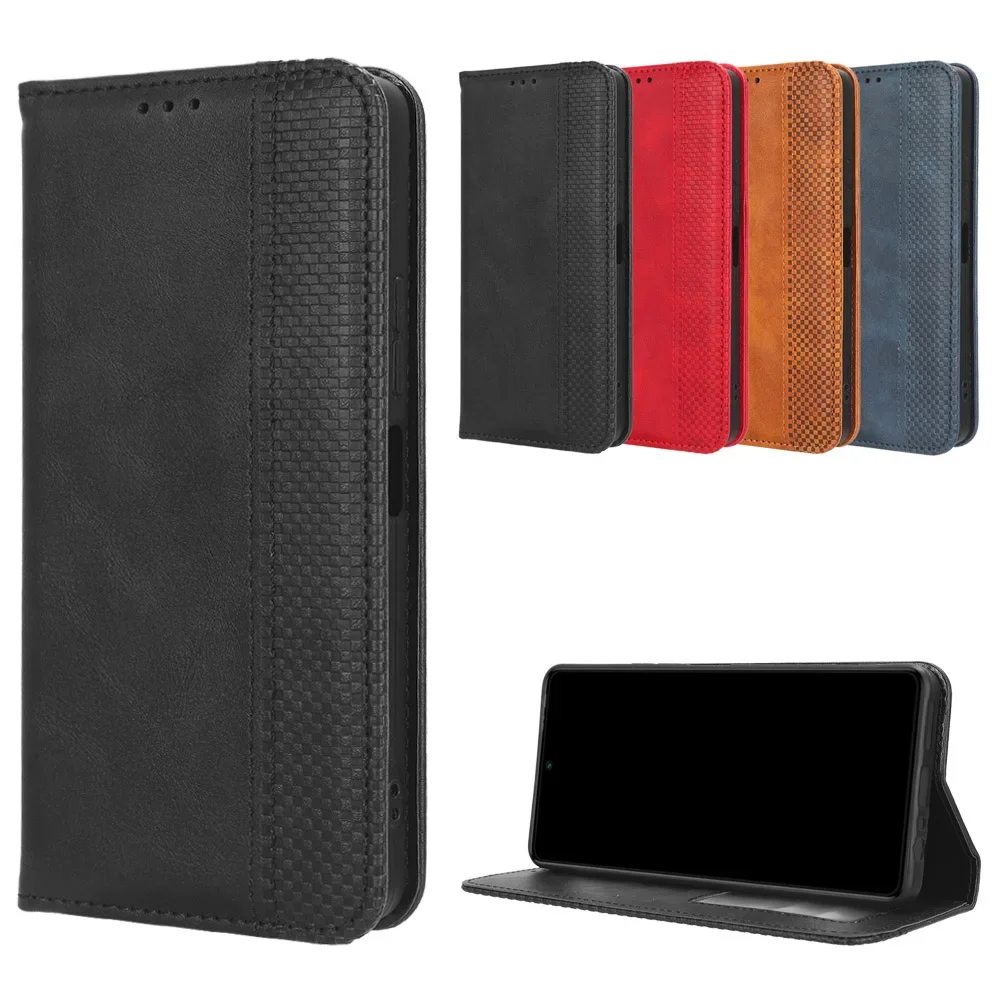 Luxury Leather Flip Wallet Case - Magnetic Retro Skin Holder and Full Cover