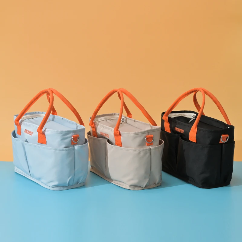 Baby stroller storage bag, large capacity multi compartment handbag, used for carrying diapers, toys, snack bottles