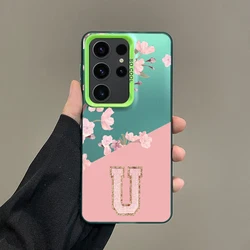 Silver IMD Cover with Pink U and Floral Design - Samsung A50 (B4 - Green)