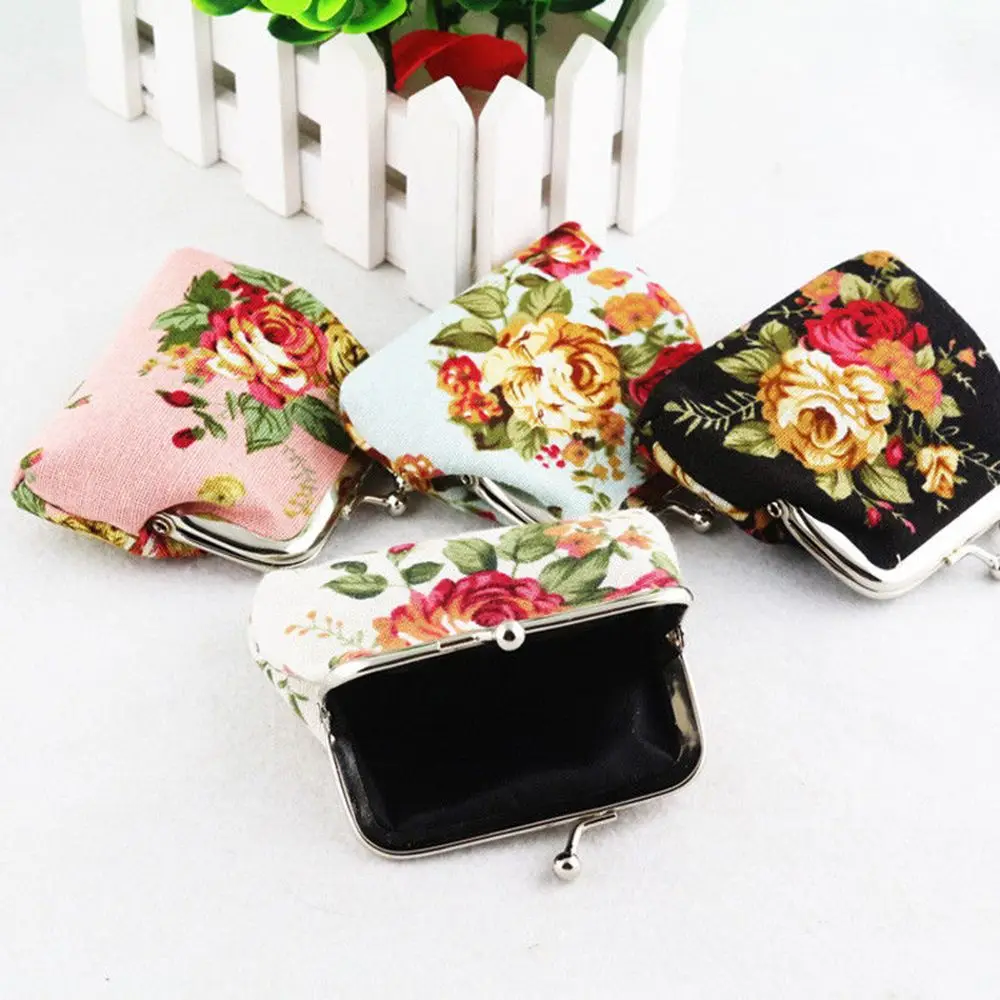 Coin purse Fashion rose coin purses holder women mini change wallets girl money bag zipper small pouch key pockets