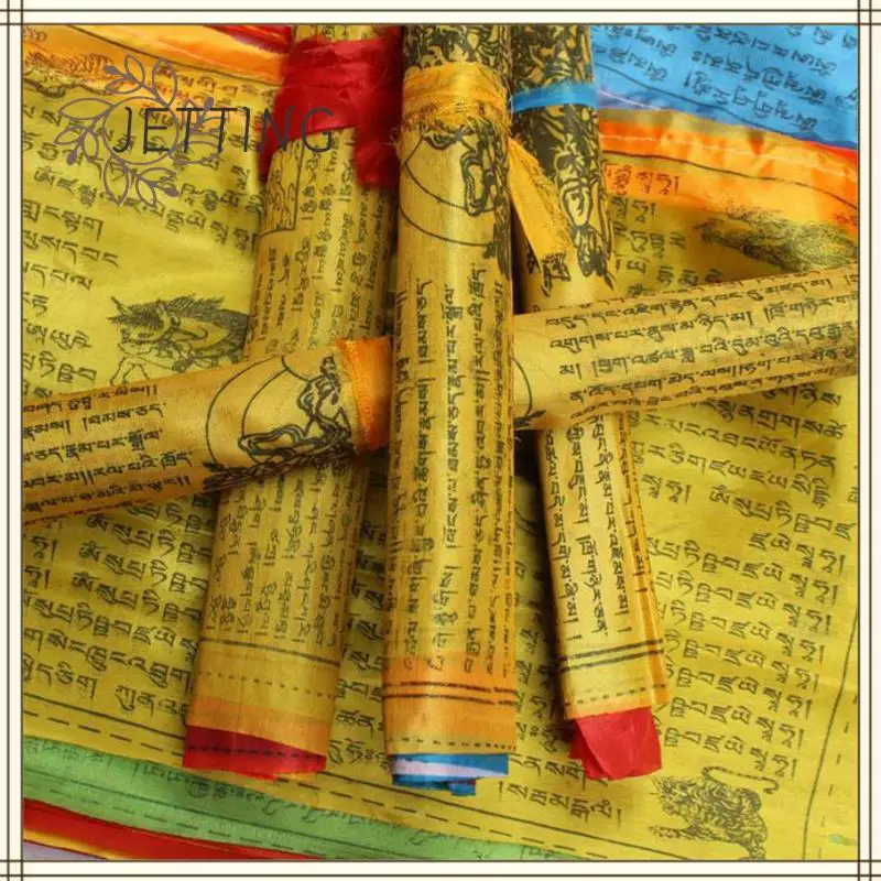 티베트 불교 용품 컬러 인쇄 기도 깃발, 티베트 깃발, 정원 깃발, 5m 종교 깃발, 20 매 