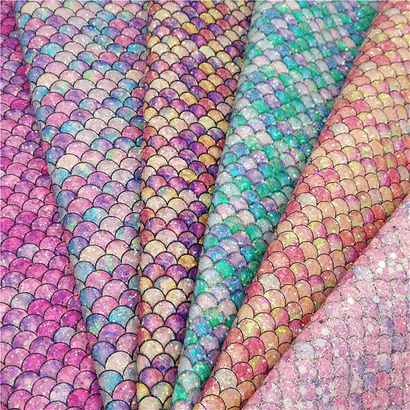 Iridescent Mermaid Chunky Glitter Fabric Crafting Sheets