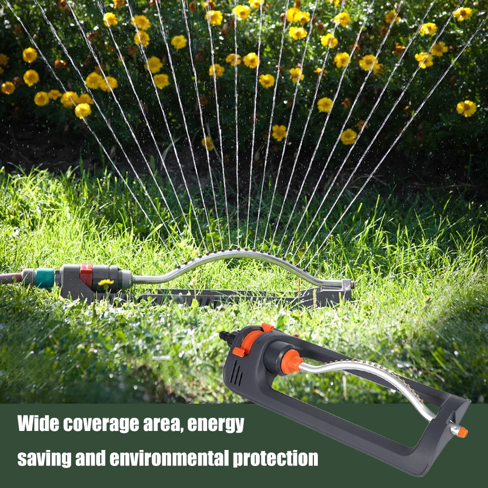 Automatic Oscillating Sprinkler Rustproof Lawn Watering Sprinkler Plastic Base Irrigation Sprinkler Field Cooling Garden Swiing