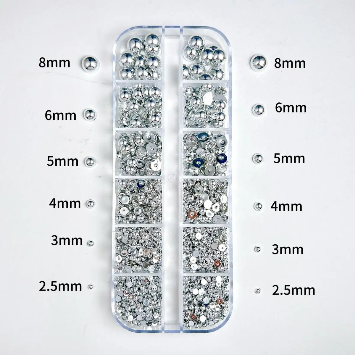 Multicolor 3D Pearl Nail Charms - Flat Bottom Art Decorations