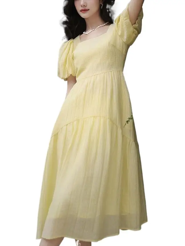 

2023 Women's Clothing New party led hubble-bubble sleeve dress in summer